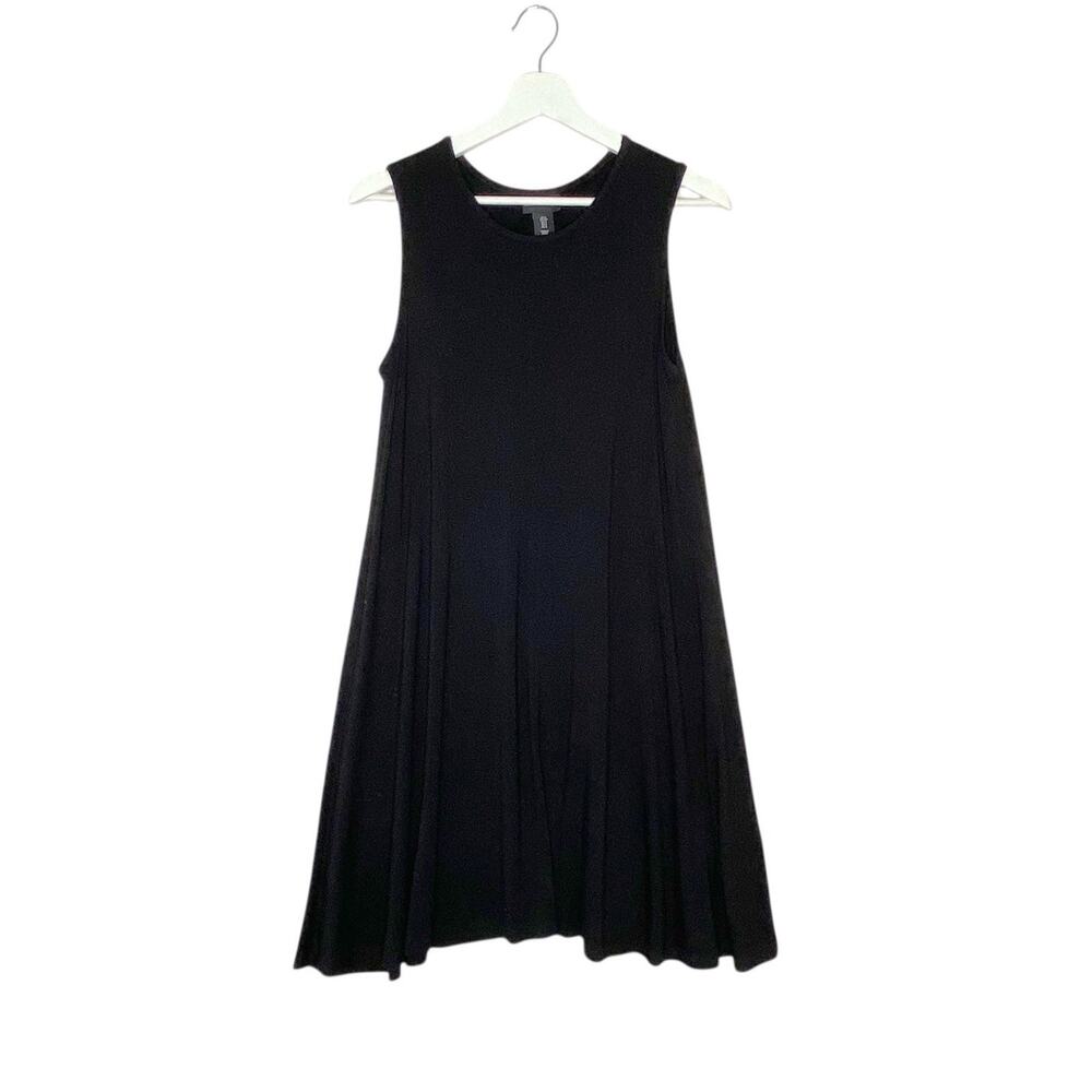 Adrienne Vittadini Dress Womens Small Sleeveless Black Stretch Comfort